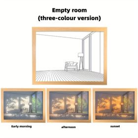 1pc 3D Papercut Night Light, Creative Light Painting Wall Hanging Decoration Table Lamp Trinket Led Small Night Light Birthday Gift (size: Small Size, Style: Empty House)