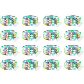 16 Pack Led Fairy Lights Battery Operated String Lights Waterproof Silver Wire 7 Feet 20 Led Firefly Starry Moon Lights For DIY Wedding Party Bed (Color: Mix-colored)