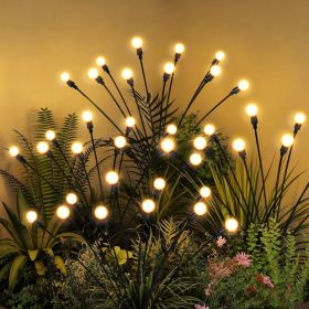 Solar Garden Lights, LED Swaying Solar Lights Outdoor Waterproof, Warm White Firefly Outdoor Decorative Lights, Garden Decor, Yard, Patio (Color: Warm White  8)
