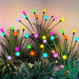 Solar Garden Lights, LED Swaying Solar Lights Outdoor Waterproof, Warm White Firefly Outdoor Decorative Lights, Garden Decor, Yard, Patio (Color: Color Changing  4)