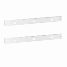 2Pack Rechargeable Cabinet Light Motion Sensor Light Cordless LED Closet Lamp 3 Colors Dimmable Light for Kitchen Cabinet (Color: silver, Length: 40CM)